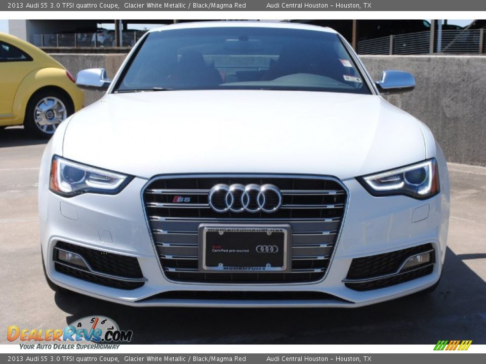 2013 Audi S5 3.0 TFSI quattro Coupe Glacier White Metallic / Black/Magma Red Photo #2