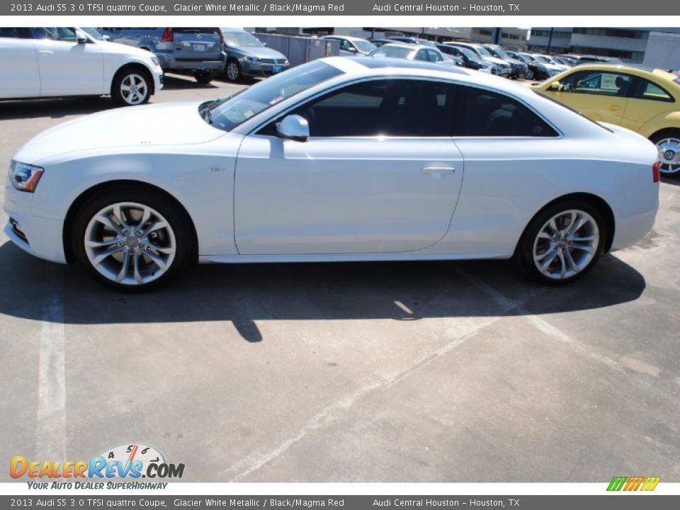 2013 Audi S5 3.0 TFSI quattro Coupe Glacier White Metallic / Black/Magma Red Photo #6