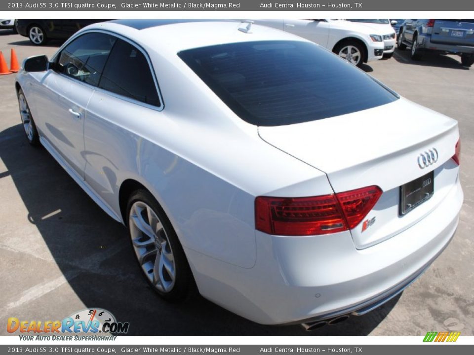 2013 Audi S5 3.0 TFSI quattro Coupe Glacier White Metallic / Black/Magma Red Photo #8