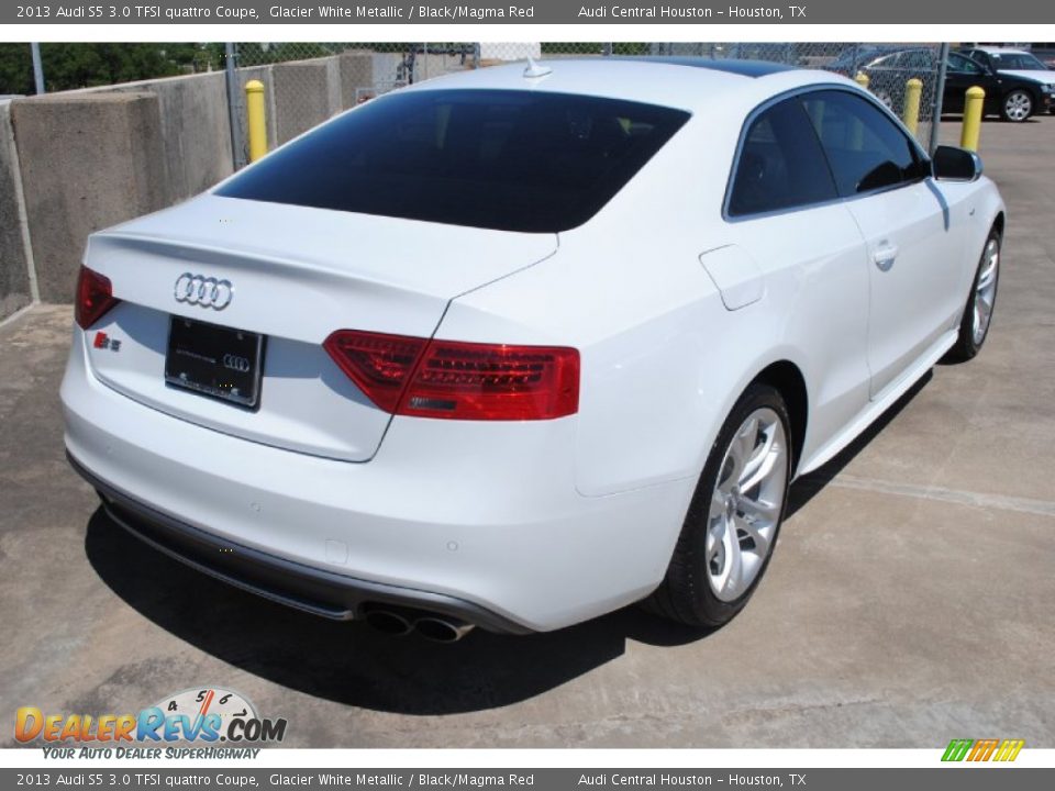 2013 Audi S5 3.0 TFSI quattro Coupe Glacier White Metallic / Black/Magma Red Photo #10