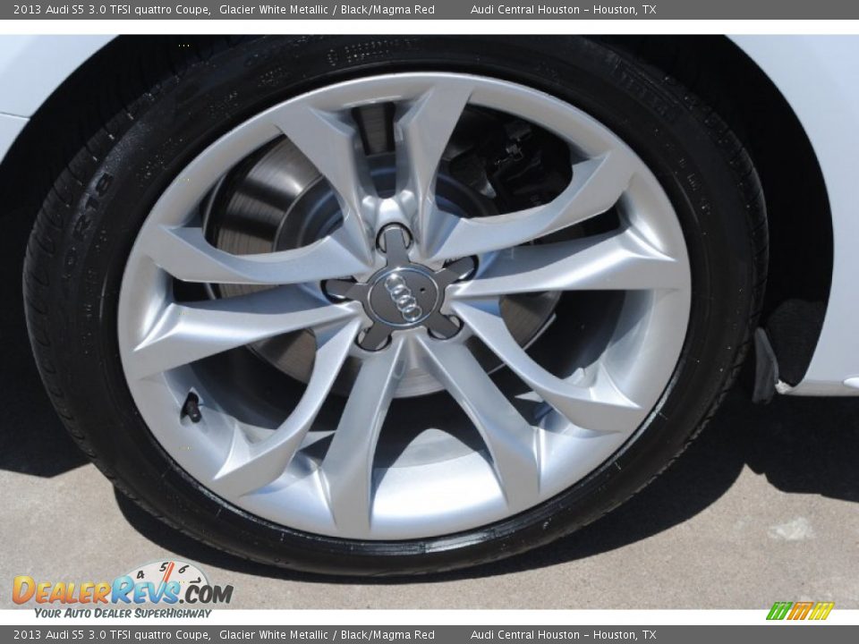 2013 Audi S5 3.0 TFSI quattro Coupe Glacier White Metallic / Black/Magma Red Photo #11