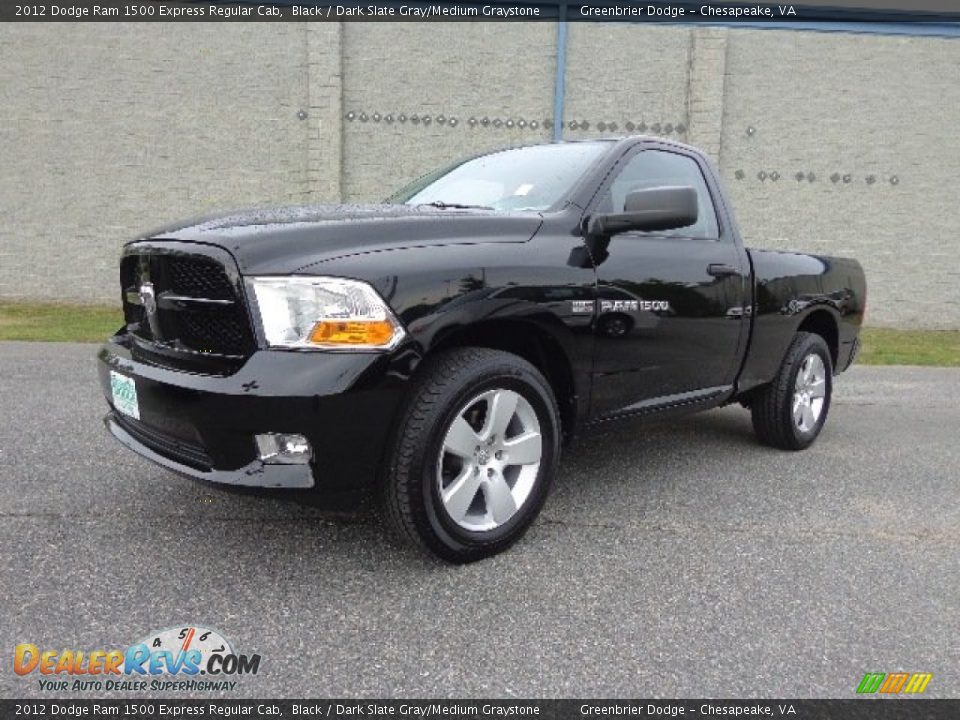 2012 Dodge Ram 1500 Express Regular Cab Black / Dark Slate Gray/Medium Graystone Photo #2