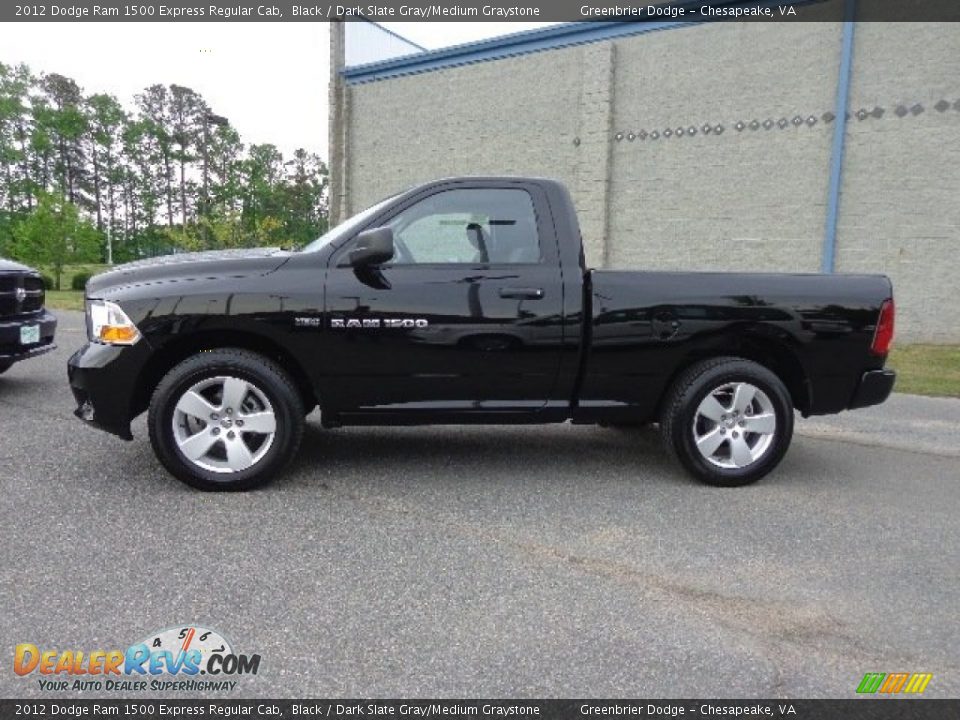 2012 Dodge Ram 1500 Express Regular Cab Black / Dark Slate Gray/Medium Graystone Photo #3