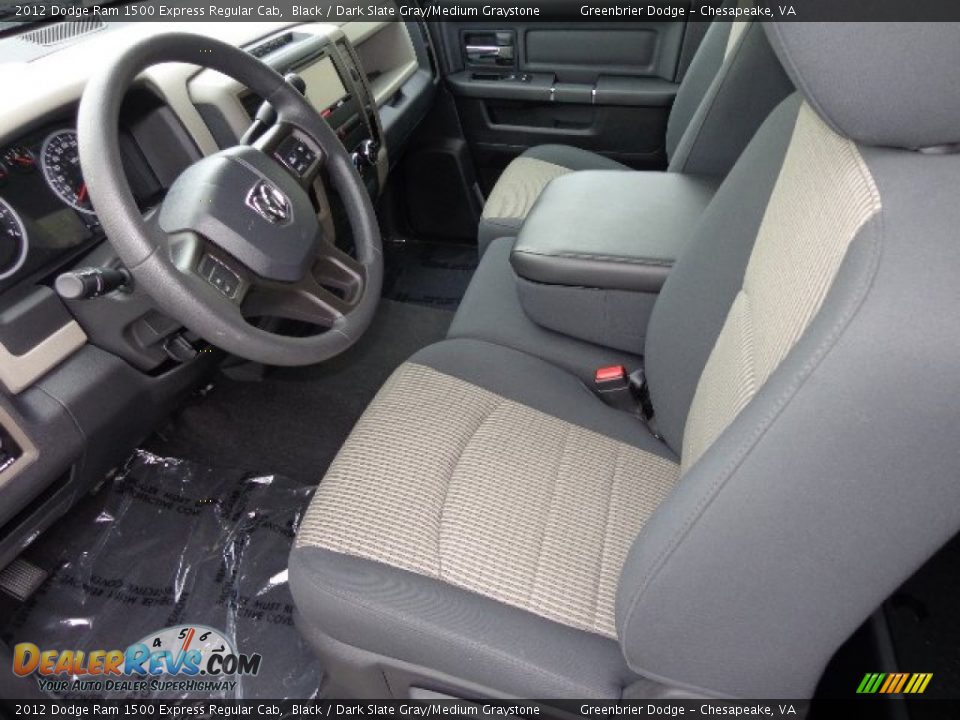 2012 Dodge Ram 1500 Express Regular Cab Black / Dark Slate Gray/Medium Graystone Photo #12