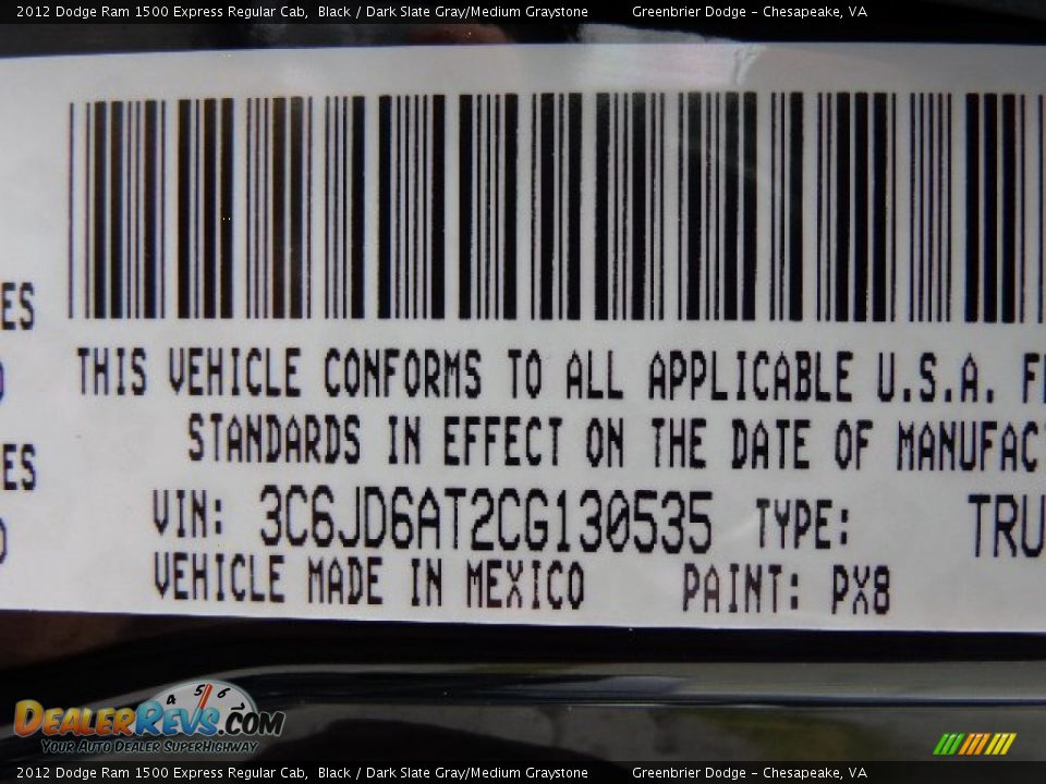 2012 Dodge Ram 1500 Express Regular Cab Black / Dark Slate Gray/Medium Graystone Photo #29