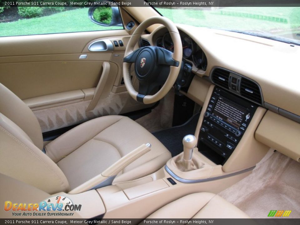 2011 Porsche 911 Carrera Coupe Meteor Grey Metallic / Sand Beige Photo #13