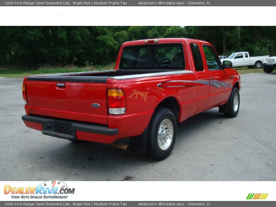 1999 Ford Ranger Sport Extended Cab Bright Red / Medium Prairie Tan Photo #3