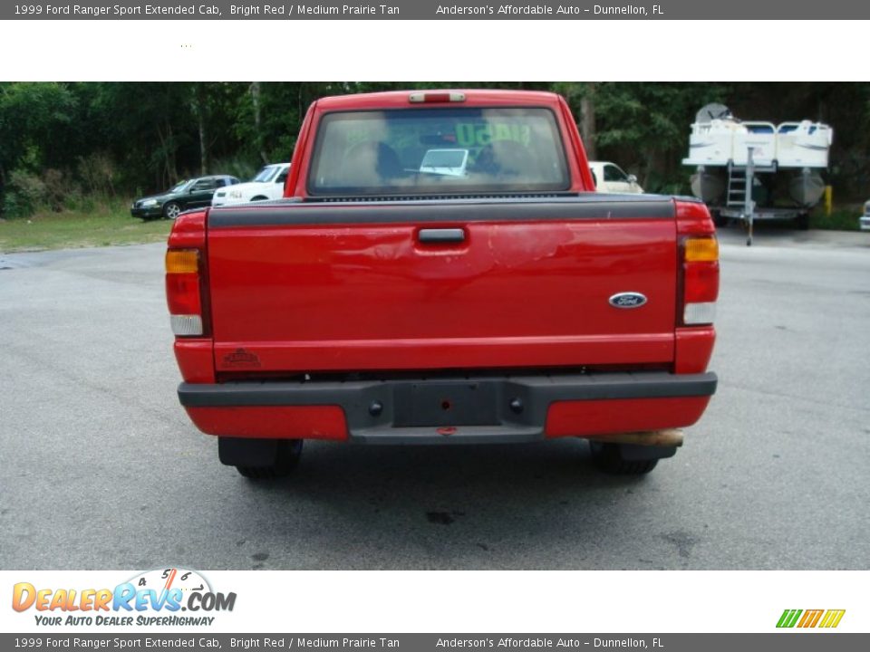 1999 Ford Ranger Sport Extended Cab Bright Red / Medium Prairie Tan Photo #4