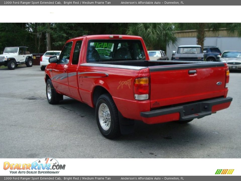 1999 Ford Ranger Sport Extended Cab Bright Red / Medium Prairie Tan Photo #5