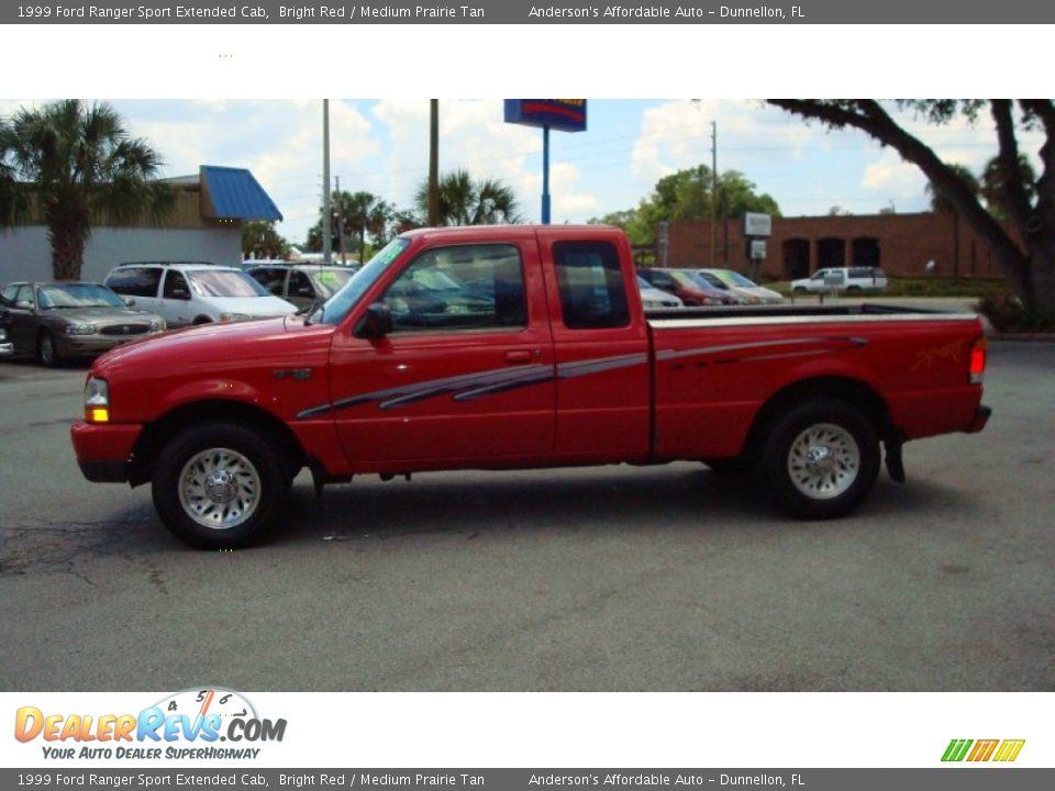 1999 Ford Ranger Sport Extended Cab Bright Red / Medium Prairie Tan Photo #6