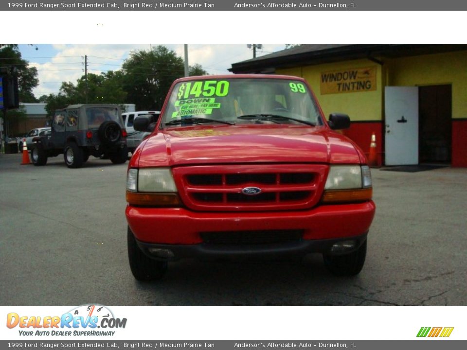 1999 Ford Ranger Sport Extended Cab Bright Red / Medium Prairie Tan Photo #8