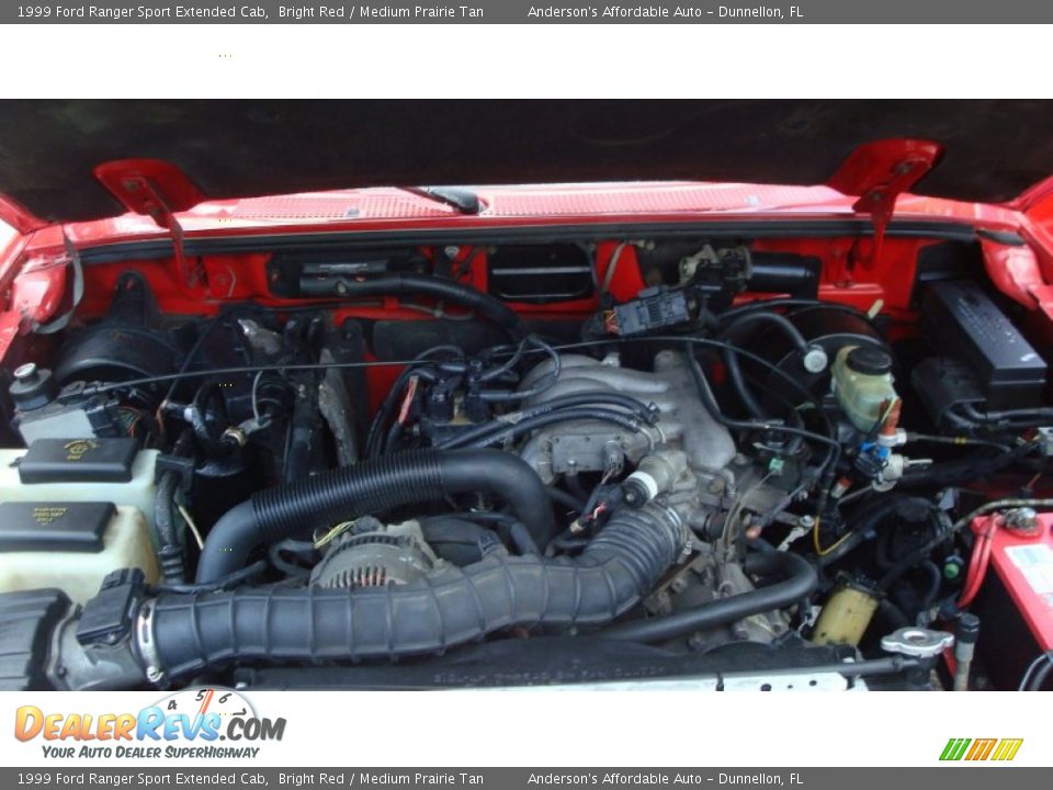 1999 Ford Ranger Sport Extended Cab Bright Red / Medium Prairie Tan Photo #14