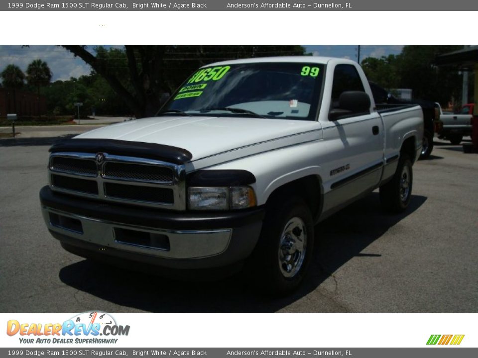 1999 Dodge Ram 1500 SLT Regular Cab Bright White / Agate Black Photo #7