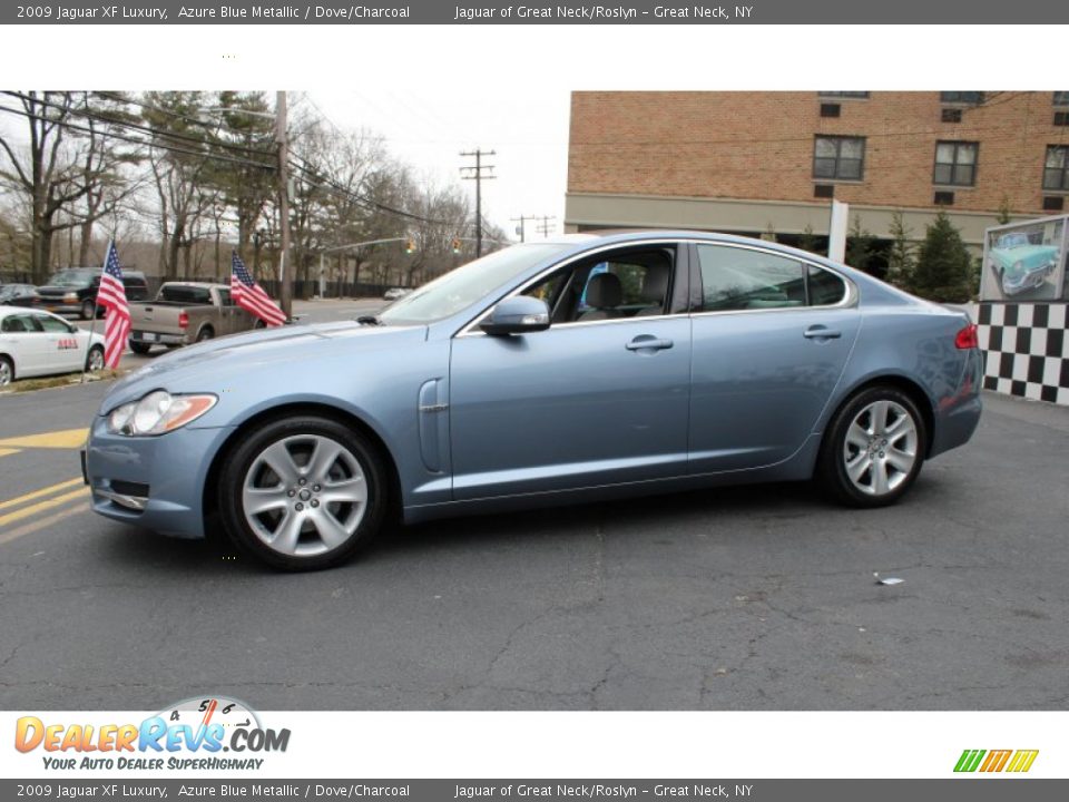 2009 Jaguar XF Luxury Azure Blue Metallic / Dove/Charcoal Photo #3