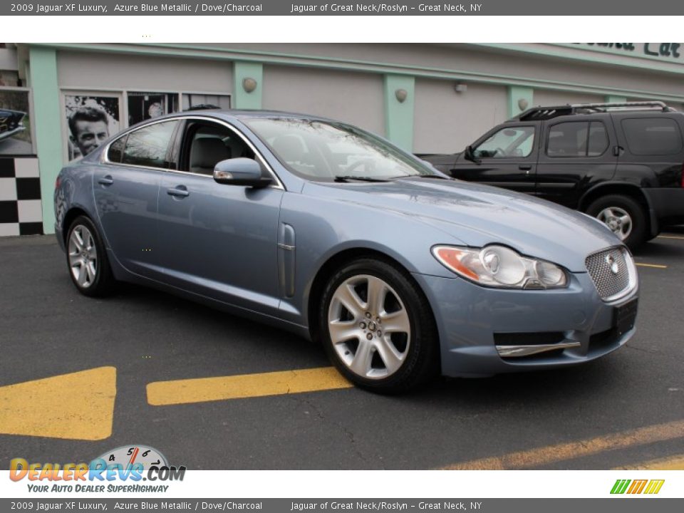 2009 Jaguar XF Luxury Azure Blue Metallic / Dove/Charcoal Photo #8