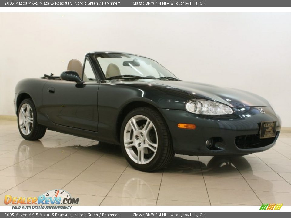 2005 Mazda MX-5 Miata LS Roadster Nordic Green / Parchment Photo #2