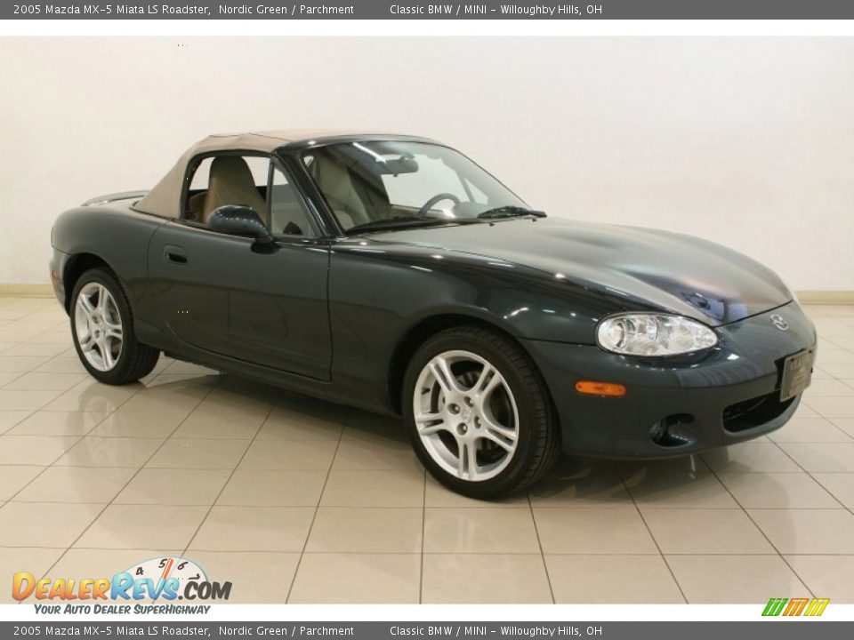 2005 Mazda MX-5 Miata LS Roadster Nordic Green / Parchment Photo #3