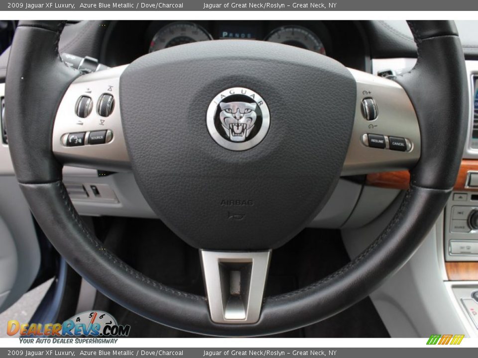 2009 Jaguar XF Luxury Azure Blue Metallic / Dove/Charcoal Photo #28