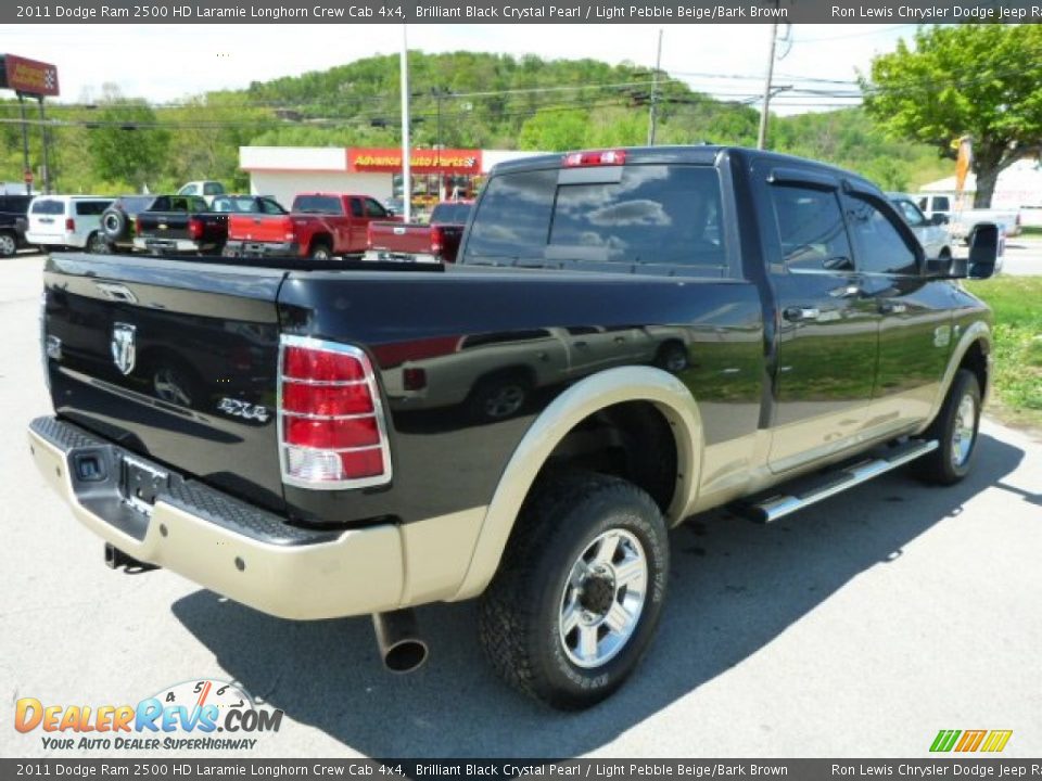 2011 Dodge Ram 2500 HD Laramie Longhorn Crew Cab 4x4 Brilliant Black Crystal Pearl / Light Pebble Beige/Bark Brown Photo #5