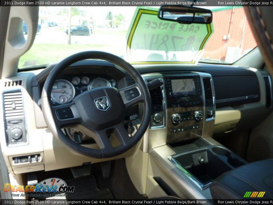 2011 Dodge Ram 2500 HD Laramie Longhorn Crew Cab 4x4 Brilliant Black Crystal Pearl / Light Pebble Beige/Bark Brown Photo #12