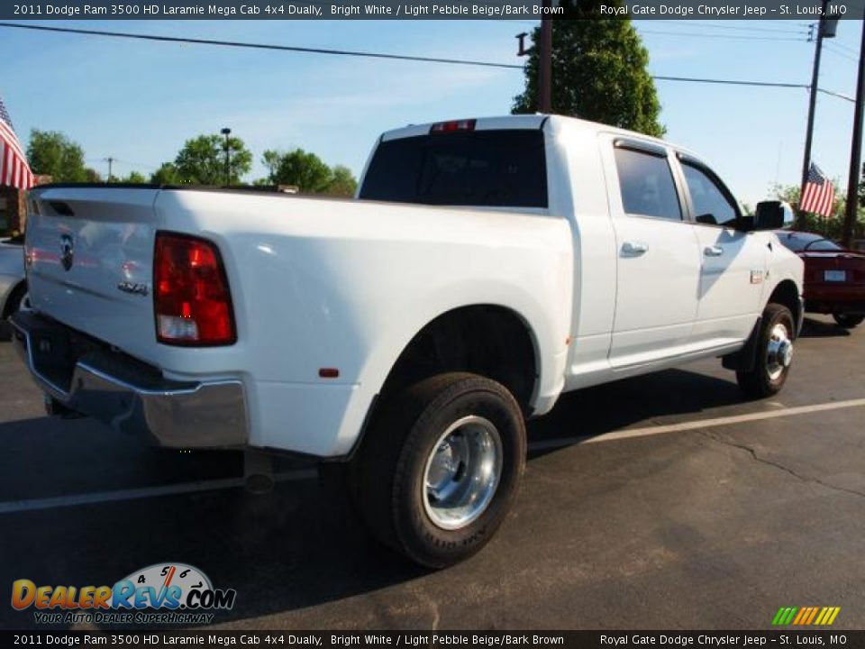 2011 Dodge Ram 3500 HD Laramie Mega Cab 4x4 Dually Bright White / Light Pebble Beige/Bark Brown Photo #3