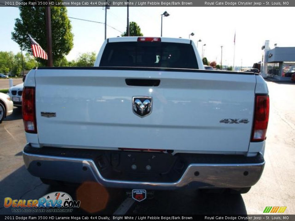 2011 Dodge Ram 3500 HD Laramie Mega Cab 4x4 Dually Bright White / Light Pebble Beige/Bark Brown Photo #6