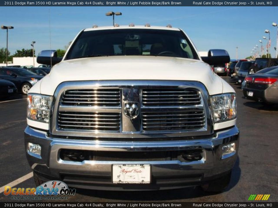 2011 Dodge Ram 3500 HD Laramie Mega Cab 4x4 Dually Bright White / Light Pebble Beige/Bark Brown Photo #7