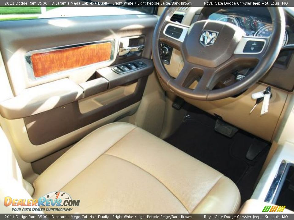 2011 Dodge Ram 3500 HD Laramie Mega Cab 4x4 Dually Bright White / Light Pebble Beige/Bark Brown Photo #11