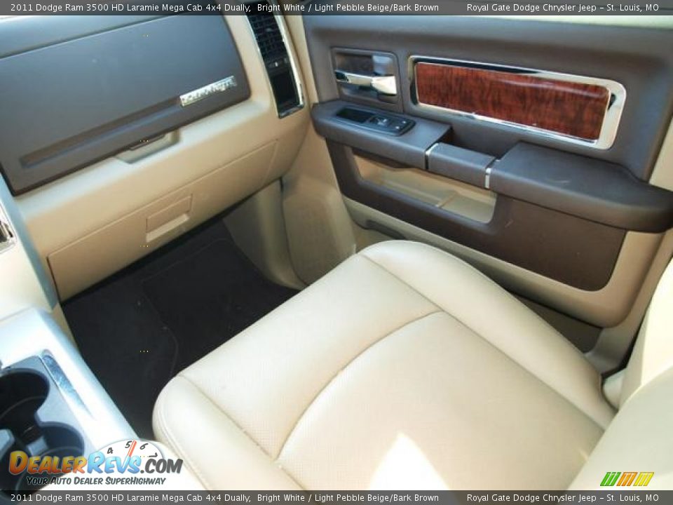 2011 Dodge Ram 3500 HD Laramie Mega Cab 4x4 Dually Bright White / Light Pebble Beige/Bark Brown Photo #13