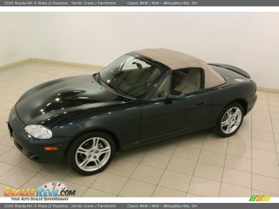 2005 Mazda MX-5 Miata LS Roadster Nordic Green / Parchment Photo #31