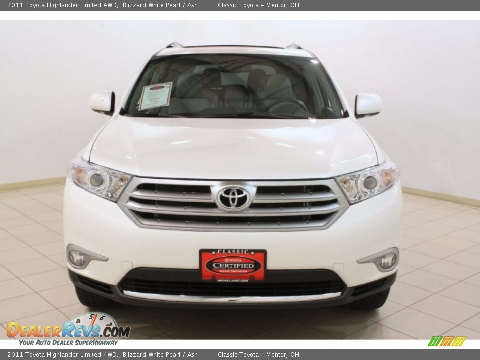 2011 Toyota Highlander Limited 4WD Blizzard White Pearl / Ash Photo #2