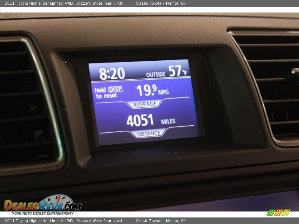 2011 Toyota Highlander Limited 4WD Blizzard White Pearl / Ash Photo #15