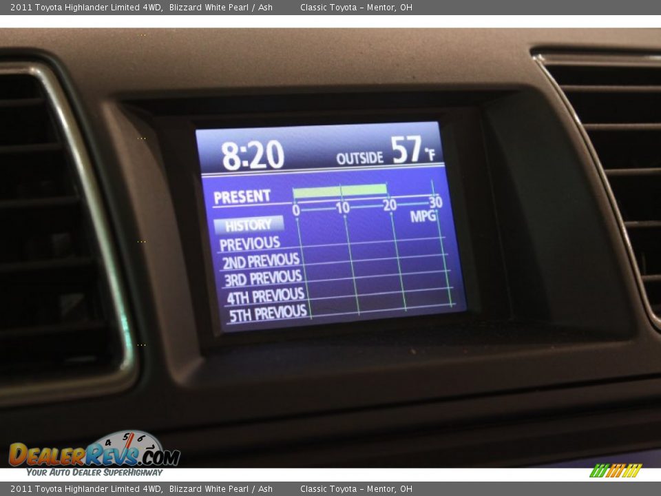 2011 Toyota Highlander Limited 4WD Blizzard White Pearl / Ash Photo #16