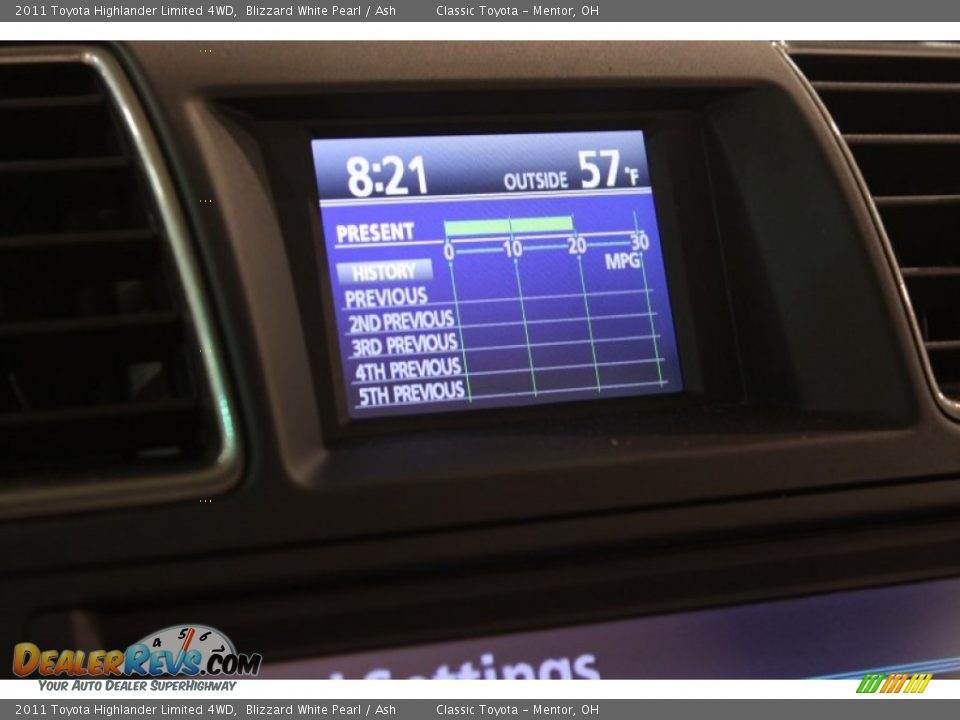 2011 Toyota Highlander Limited 4WD Blizzard White Pearl / Ash Photo #21
