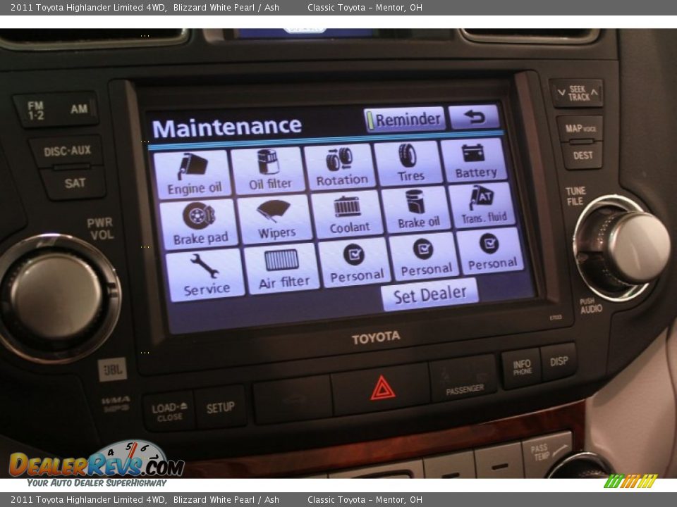 2011 Toyota Highlander Limited 4WD Blizzard White Pearl / Ash Photo #29