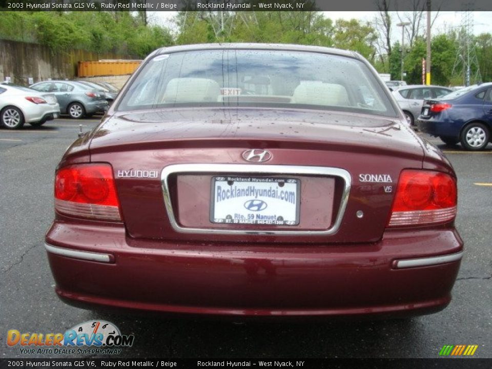 2003 Hyundai Sonata GLS V6 Ruby Red Metallic / Beige Photo #5