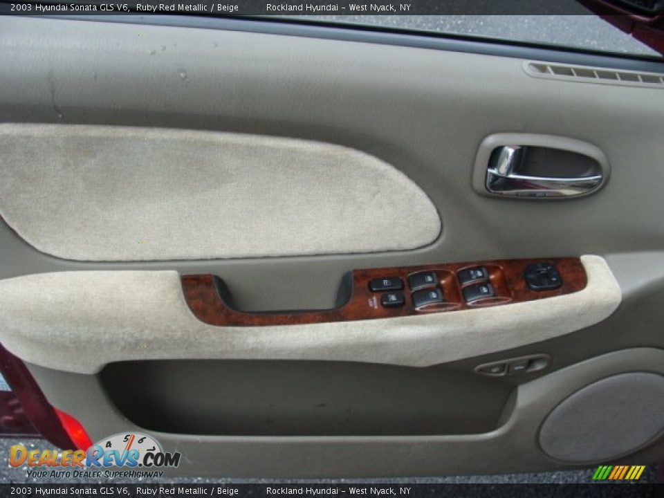 2003 Hyundai Sonata GLS V6 Ruby Red Metallic / Beige Photo #7