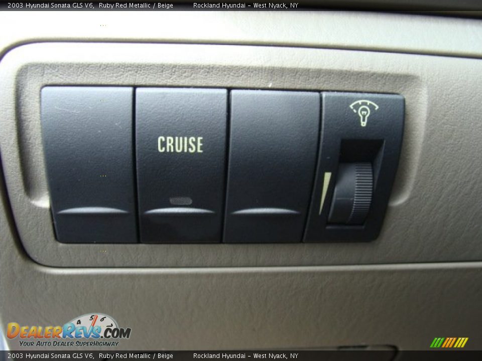 2003 Hyundai Sonata GLS V6 Ruby Red Metallic / Beige Photo #12