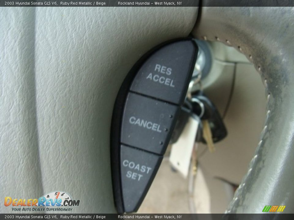 2003 Hyundai Sonata GLS V6 Ruby Red Metallic / Beige Photo #14