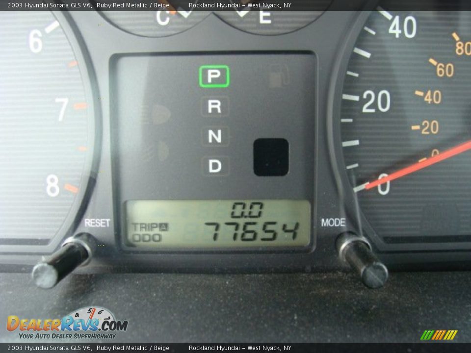 2003 Hyundai Sonata GLS V6 Ruby Red Metallic / Beige Photo #15