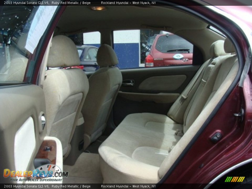 2003 Hyundai Sonata GLS V6 Ruby Red Metallic / Beige Photo #18