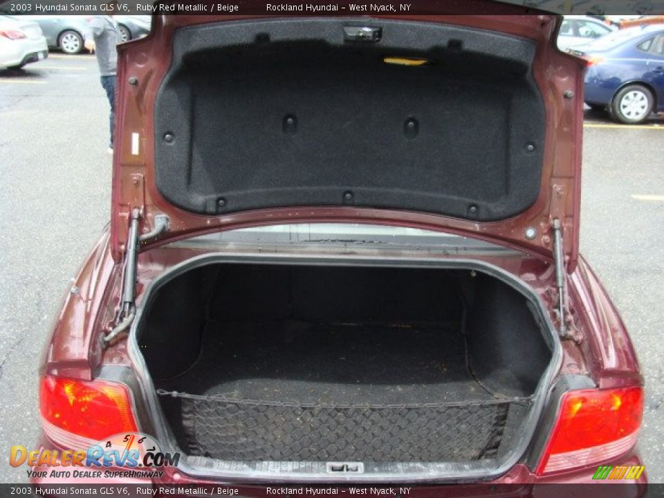 2003 Hyundai Sonata GLS V6 Ruby Red Metallic / Beige Photo #19
