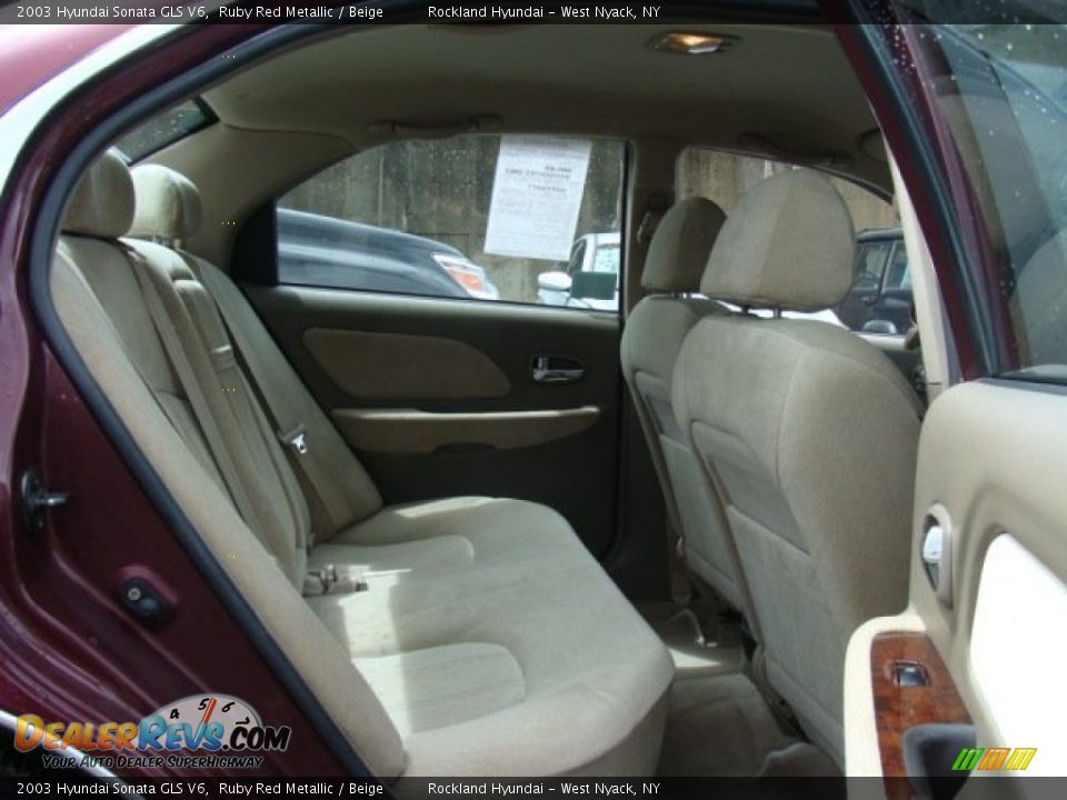 2003 Hyundai Sonata GLS V6 Ruby Red Metallic / Beige Photo #21