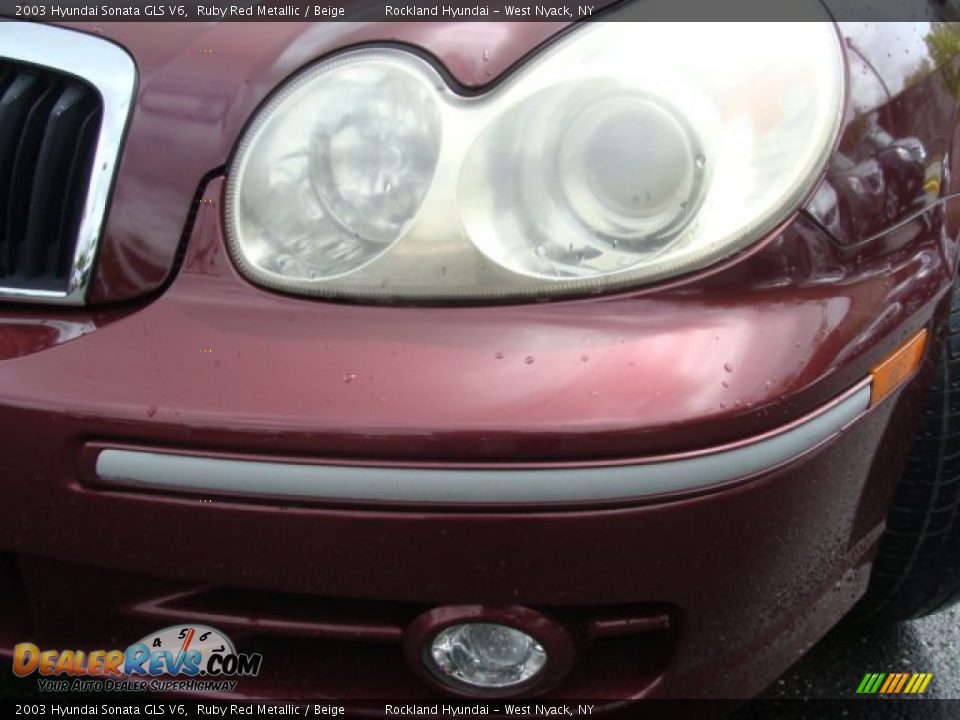 2003 Hyundai Sonata GLS V6 Ruby Red Metallic / Beige Photo #28