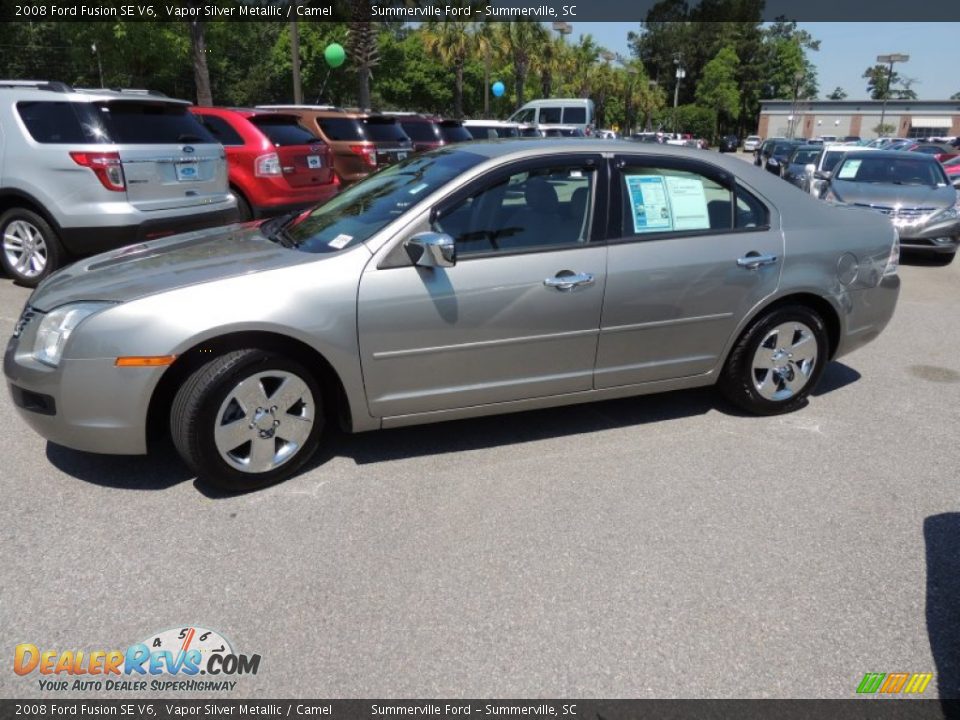 2008 Ford Fusion SE V6 Vapor Silver Metallic / Camel Photo #2