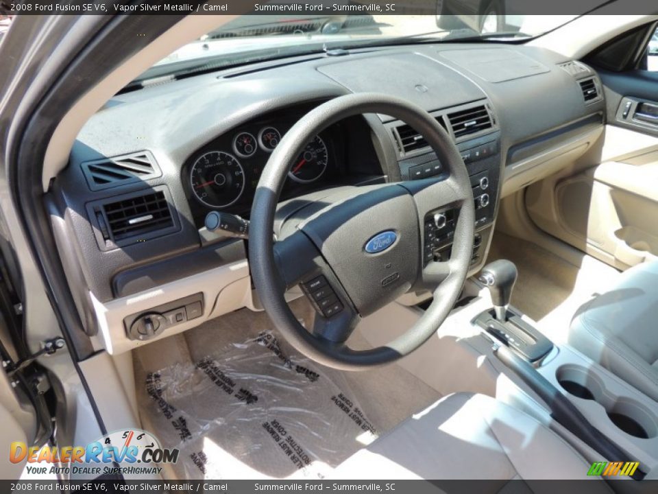 2008 Ford Fusion SE V6 Vapor Silver Metallic / Camel Photo #3