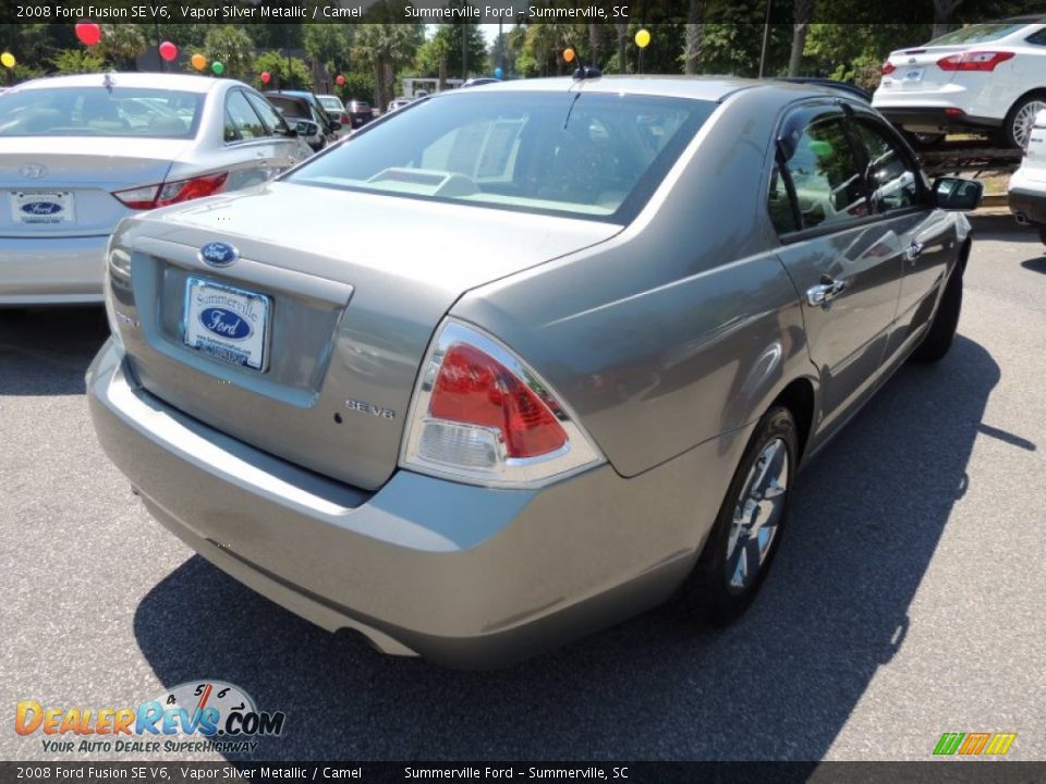2008 Ford Fusion SE V6 Vapor Silver Metallic / Camel Photo #13