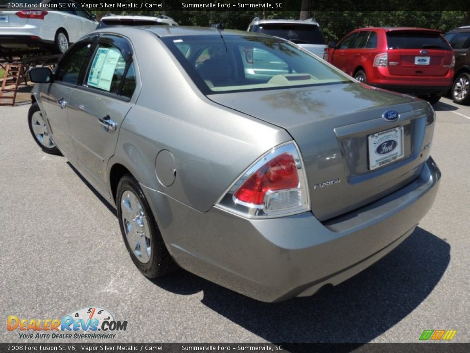 2008 Ford Fusion SE V6 Vapor Silver Metallic / Camel Photo #15