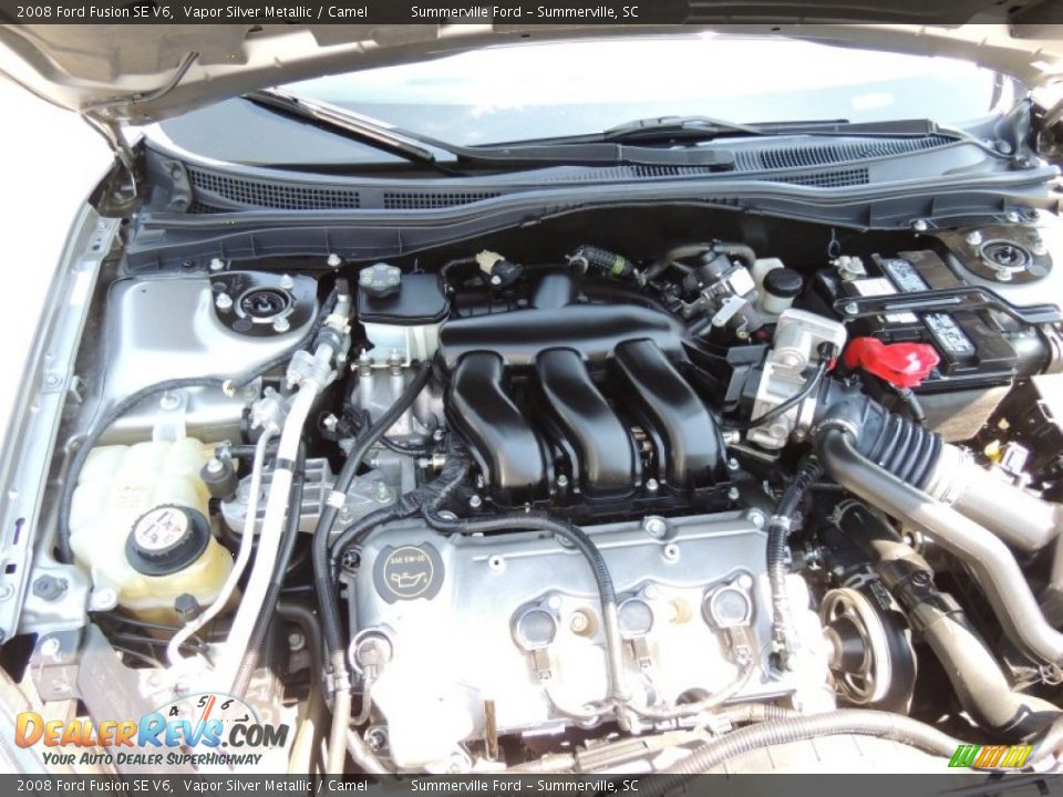 2008 Ford Fusion SE V6 Vapor Silver Metallic / Camel Photo #18