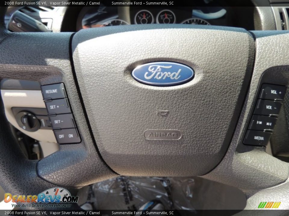 2008 Ford Fusion SE V6 Vapor Silver Metallic / Camel Photo #21